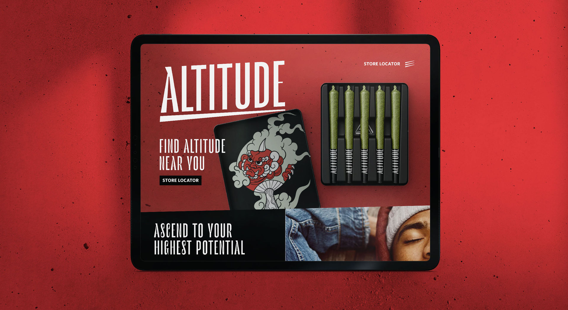 ipad website featuring cannabis