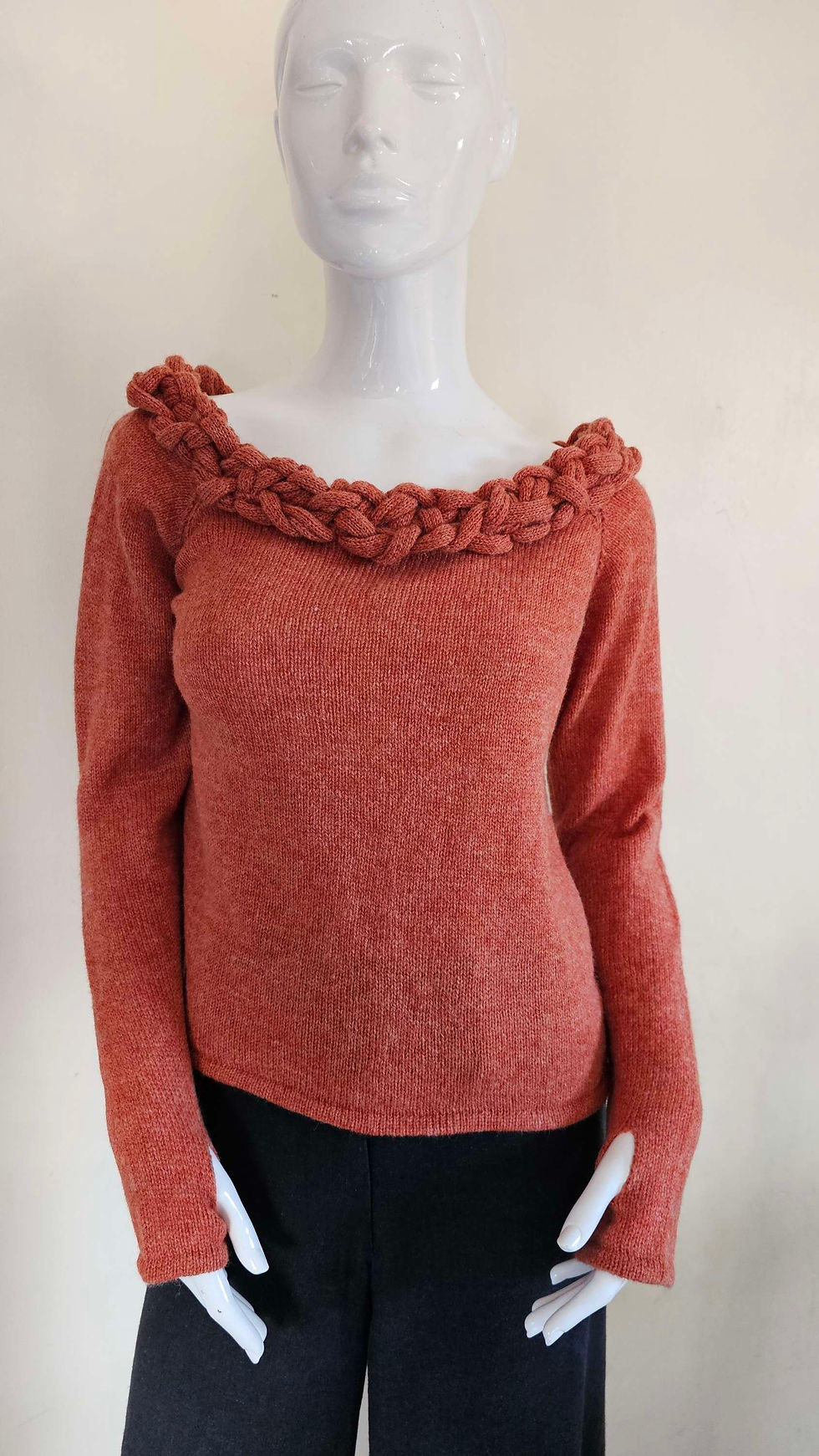 Thumbnail: Braided off the shoulder sweater