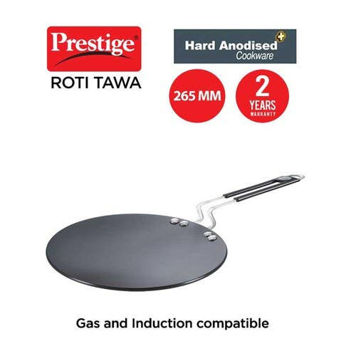 Thumbnail: Prestige Hard Anodised Plus Gas and Induction Compatible Roti Tawa,26.5cm(35036)