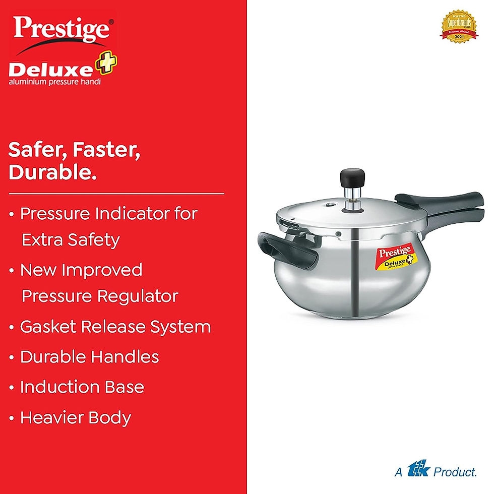 Thumbnail: Prestige Deluxe Plus Induction Base Aluminium Pressure Handi, 3 Litre(10793)