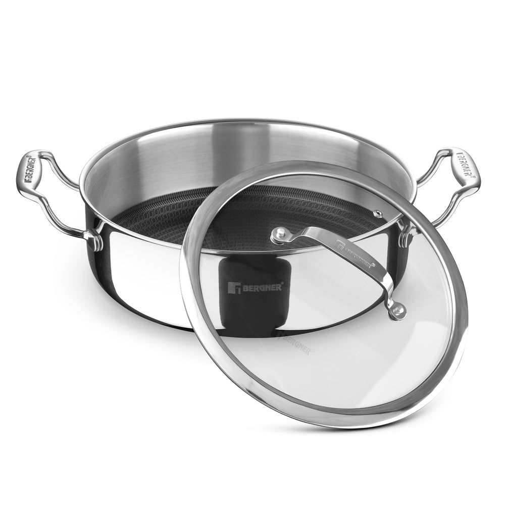Bergner Hitech Tri-Ply SS Non-Stick Serving Pan 24cm/3.3 L(BG-31139)