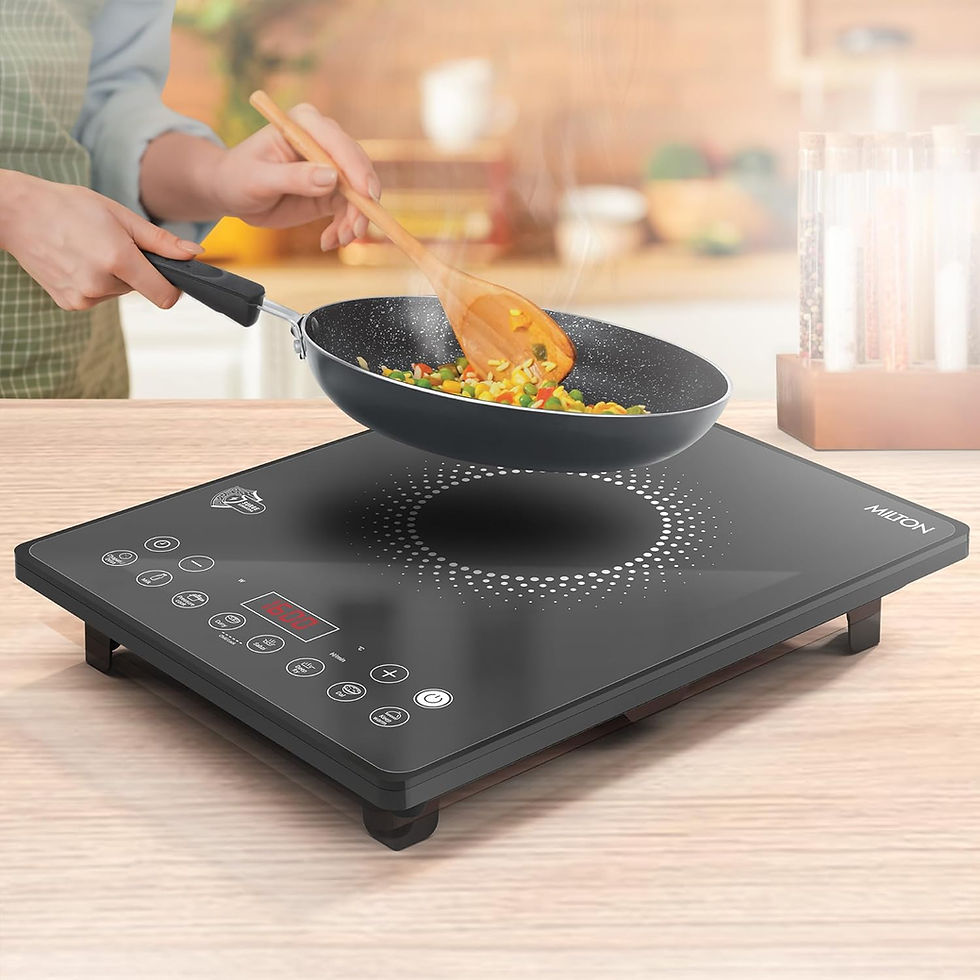 Thumbnail: Milton Elio Elite 2100W Slim Portable Induction Cooktop| Child Lock, LED Display