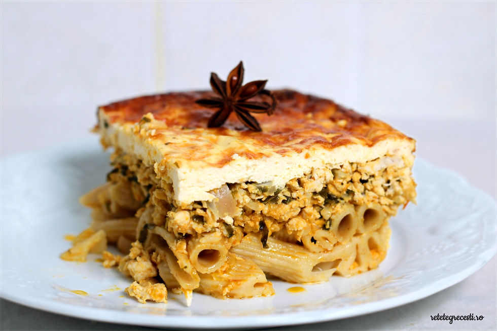 Pastitsio cu carne de pui in varianta light