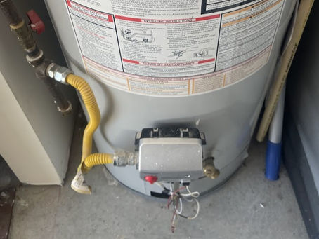 Water heater panel close up