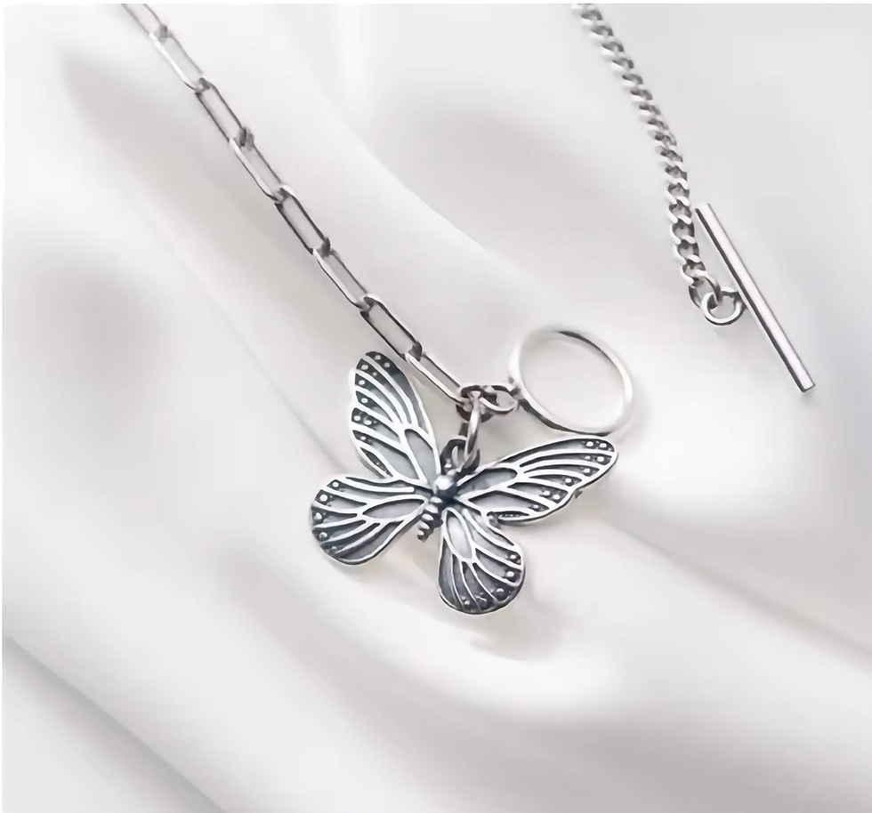 Thumbnail: sterling silver butterfly bracelet