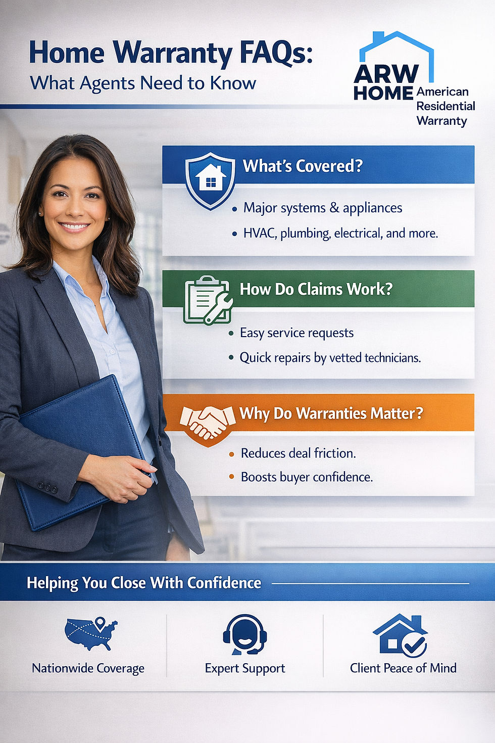 Real estate agents: get quick, shareable answers to common home warranty questions.