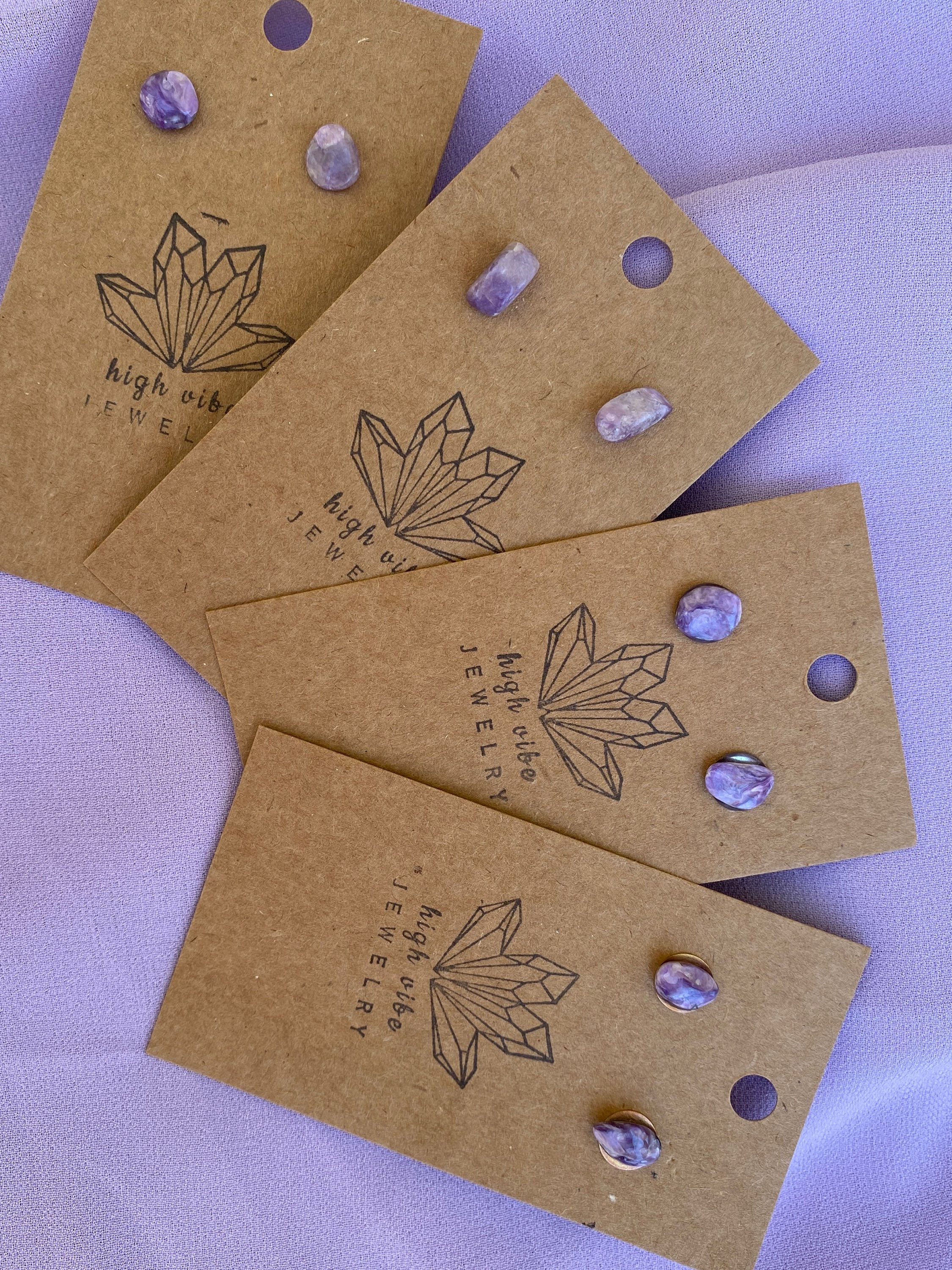 Charoite stud earrings