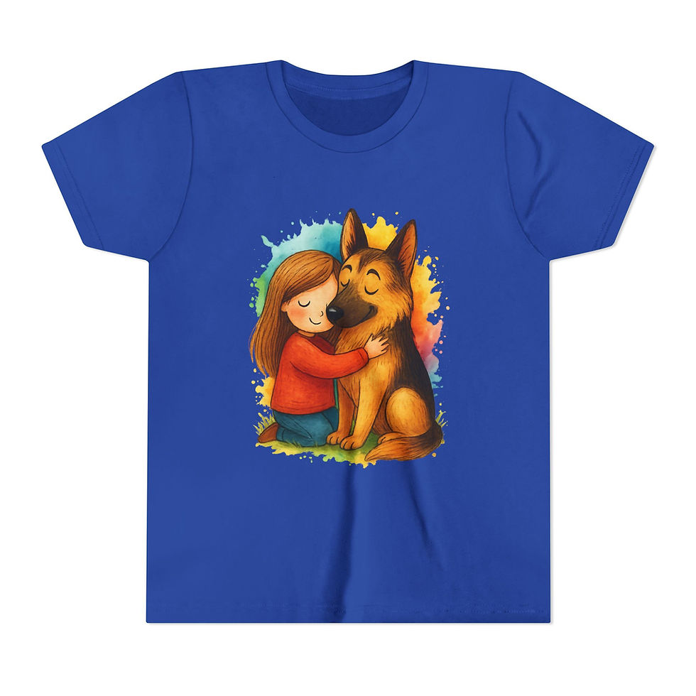 Thumbnail: Whimsical Adorable Kids Tee featuring Girl and Dog,