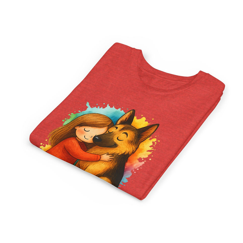 Thumbnail: Whimsical Adorable Kids Tee featuring Girl and Dog,