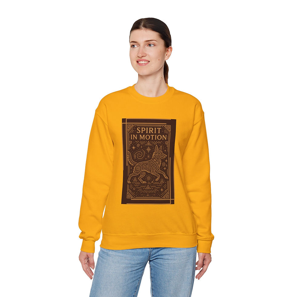 Thumbnail: German Shepherd Spirit in Motion Tribal Sacred Crewneck Sweatshirt 