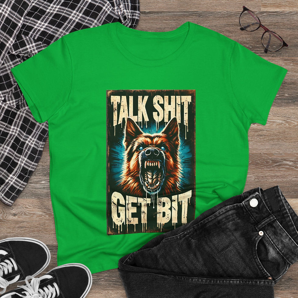Thumbnail: "Women’s Funny German Shepherd Tee | Talk Shit Get Bit Dog Lover Shirt"