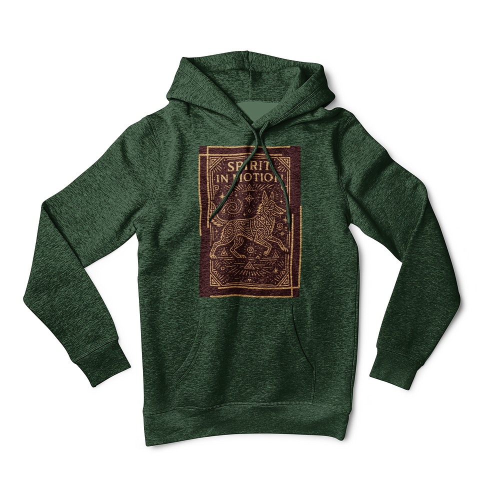 German Shepherd Hoodie Spirit in Motion Tribal Sacred Crewneck Sweatshirt
