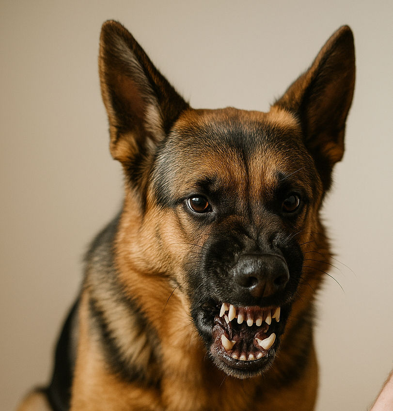 German Shepherd Showing aggression