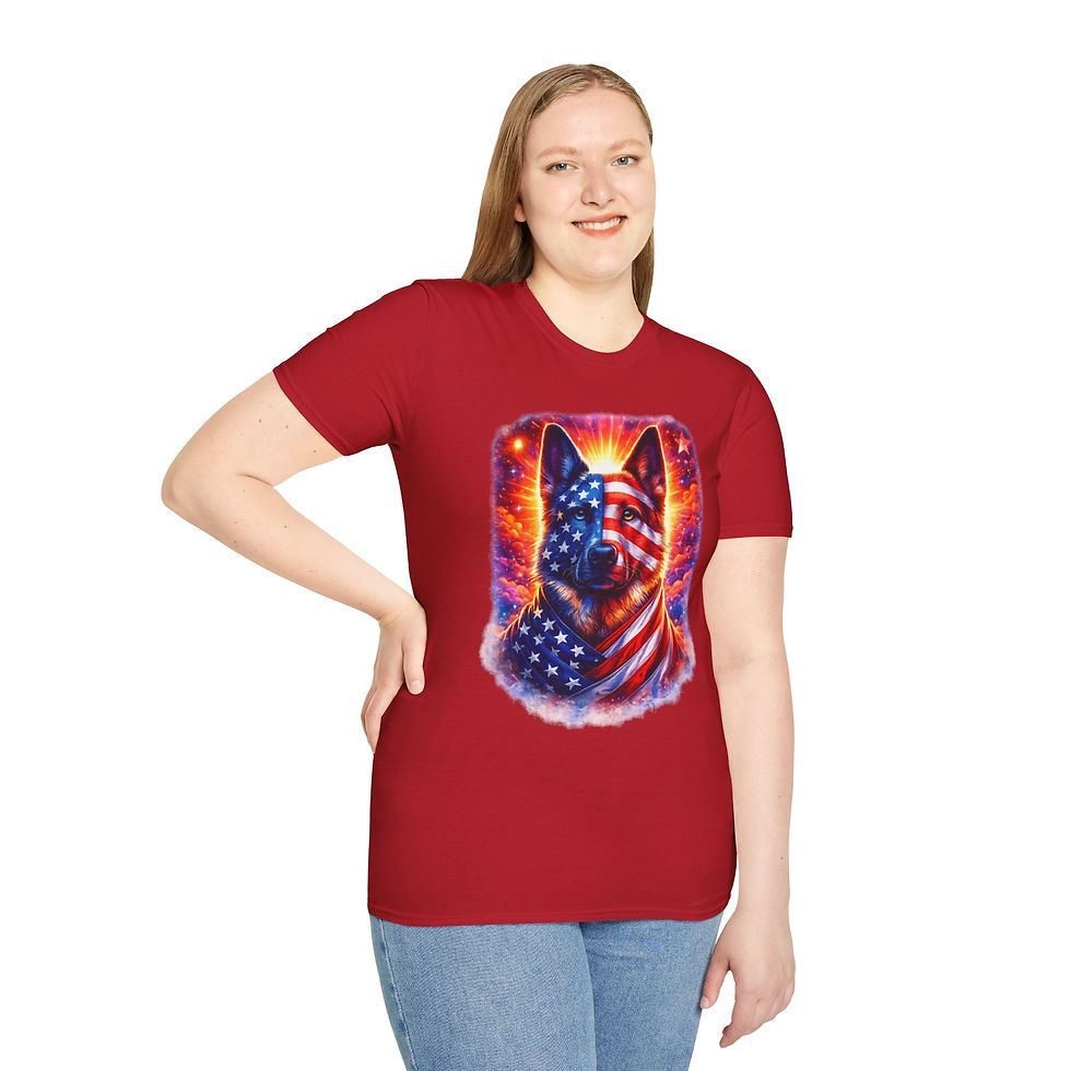 Thumbnail: Patriotic American Flag German Shepherd T-Shirt — Fourth of July Dog Tee