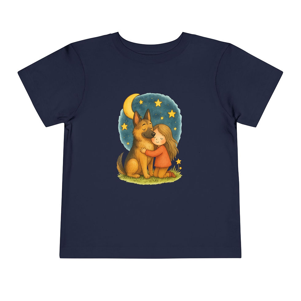 Thumbnail: Toddler Short Sleeve Tee with Cute Dog and Girl Design, 