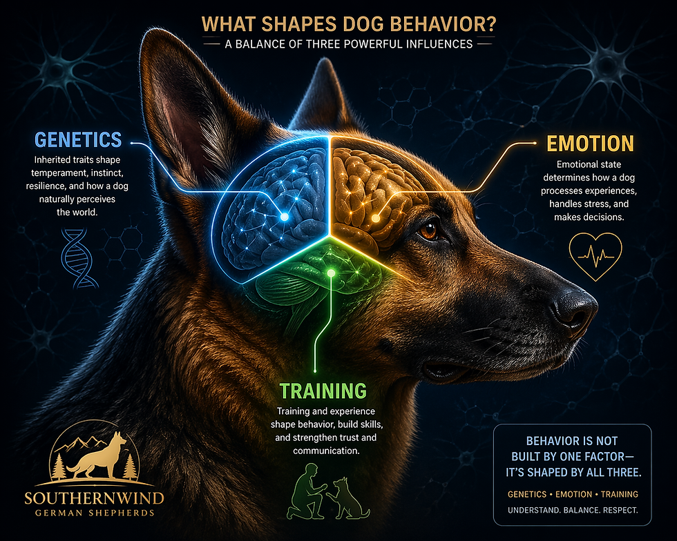 dog behavior genetics vs training brain diagram German shepherd