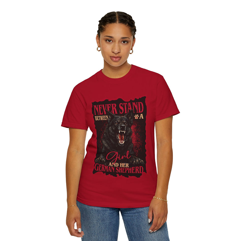Thumbnail: Never Stand Between a Girl and Her German Shepherd Shirt | Dog Mom Tee