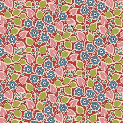 Tilda Fabric - Pie In The Sky - Topsy Turvy Red