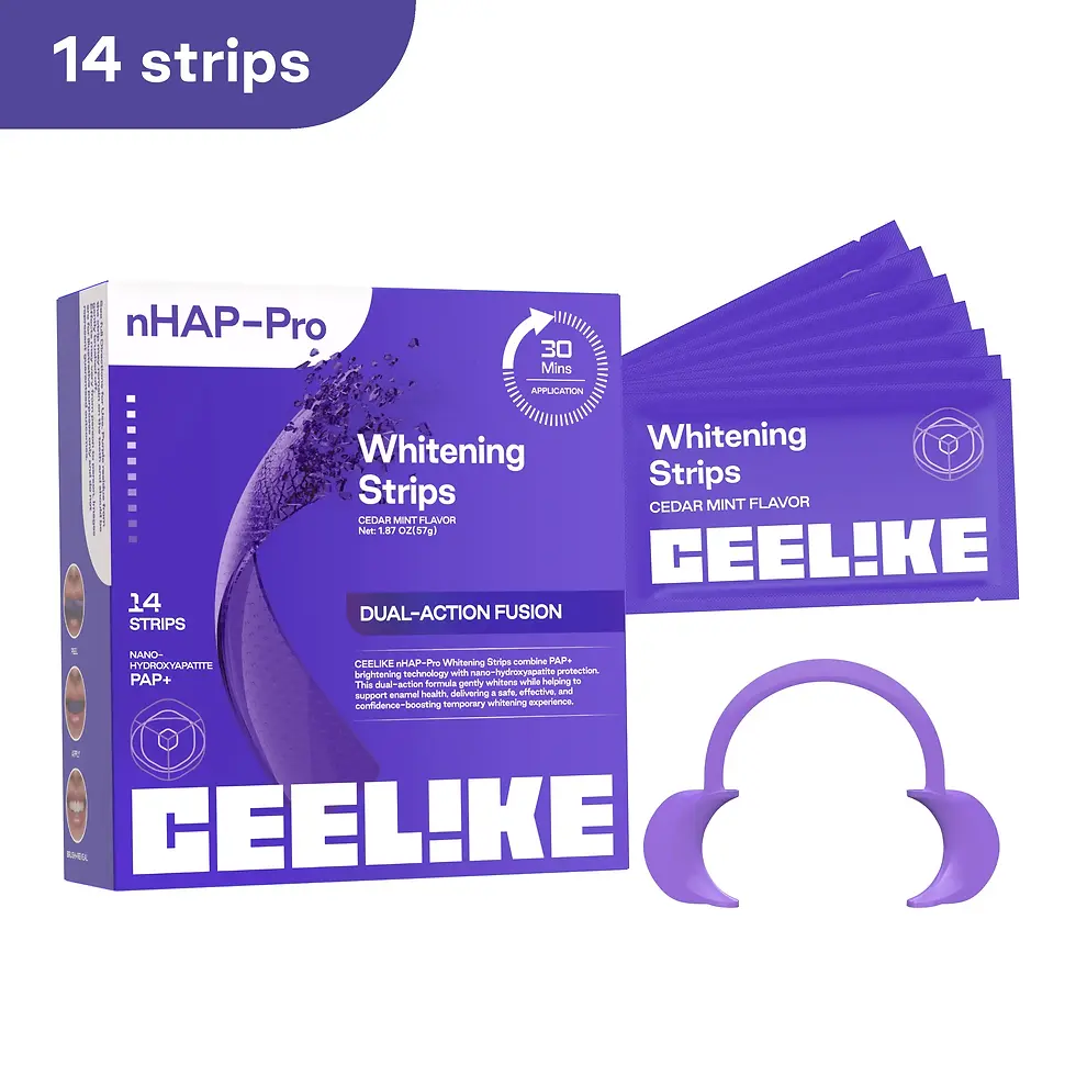 Thumbnail: 【CEELIKE】 Purple Teeth Whitening Strips with Free Cheek Retractor - 7/21 Whiteni