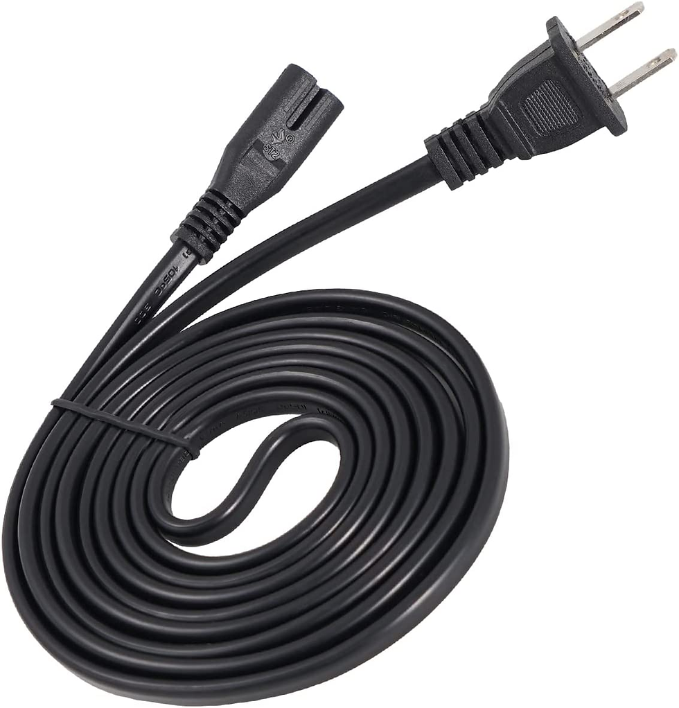 Thumbnail: 12FT Power Cord Compatible TCL Roku Samsung LG TV Non Polarized AC Power Cable