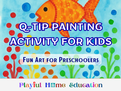 Q-tip Painting for Preschoolers (Simple n Easy Art for Kids)