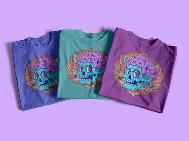 Simple 3D Folded T-Shirts Mockup. Easily switch between background colors, t-shirt designs, and t-shirt colors.