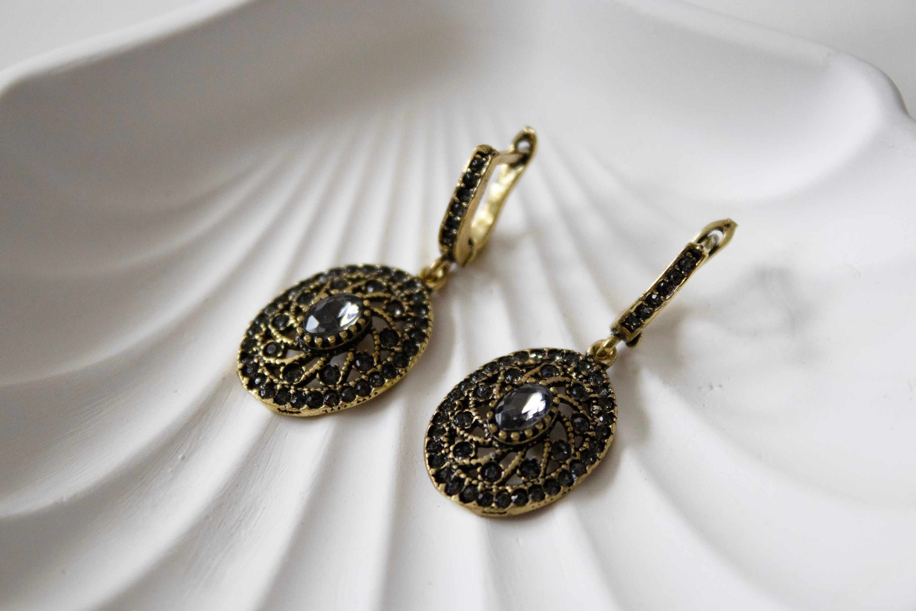 Bronze Baroque Spiral Earrings