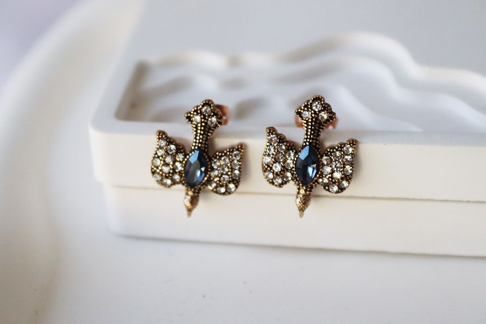 Thumbnail: Bronze Swallow Bird Earrings