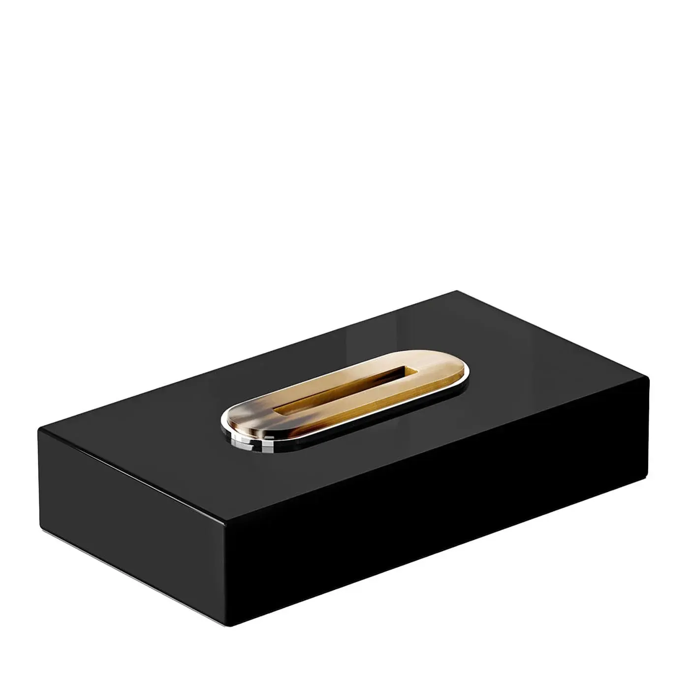 VELETTA GLOSSY BLACK TISSUE BOX