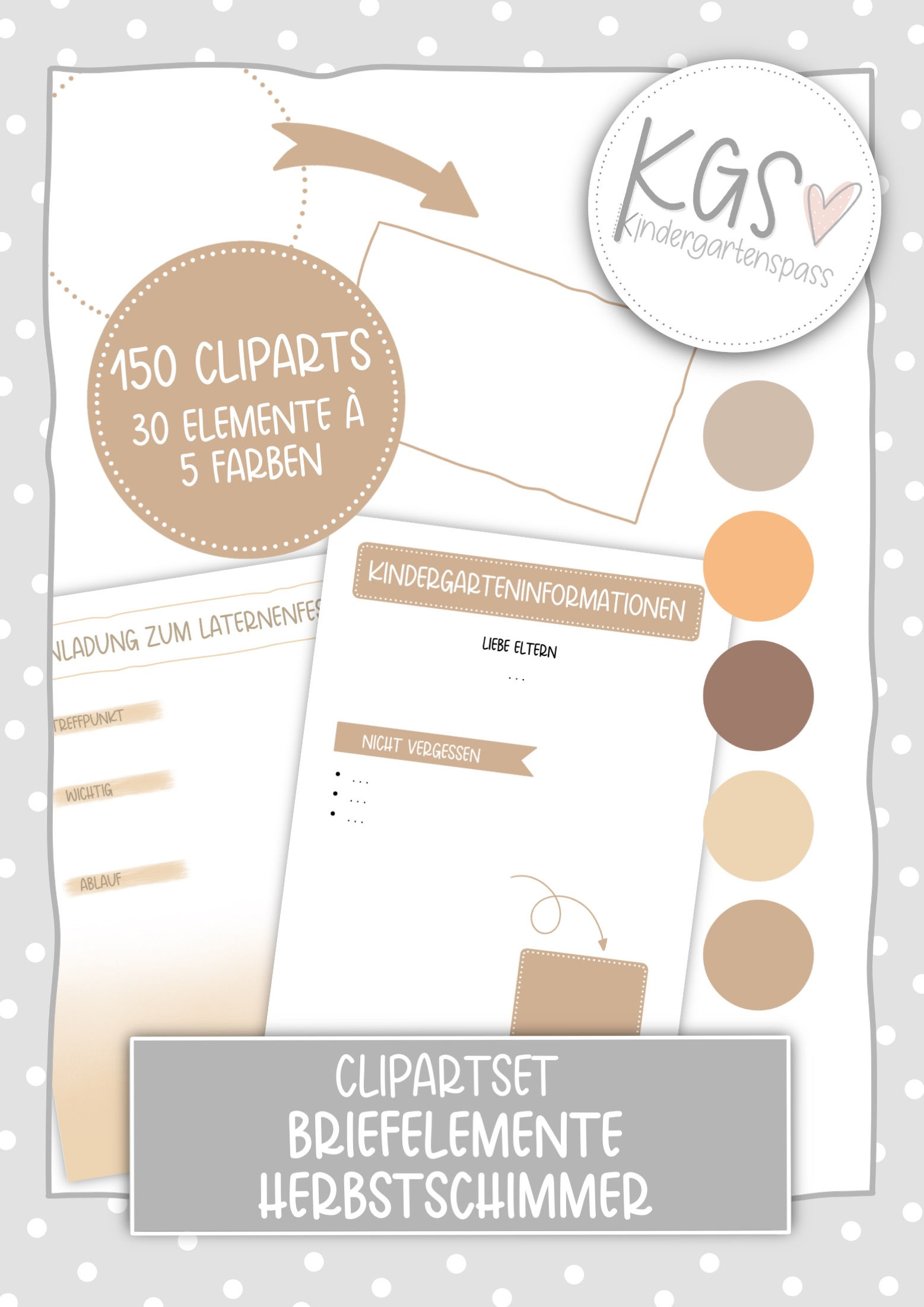 Clipartset Briefelemente "Herbstschimmer" (für Briefe oder Arbeitsblätter)