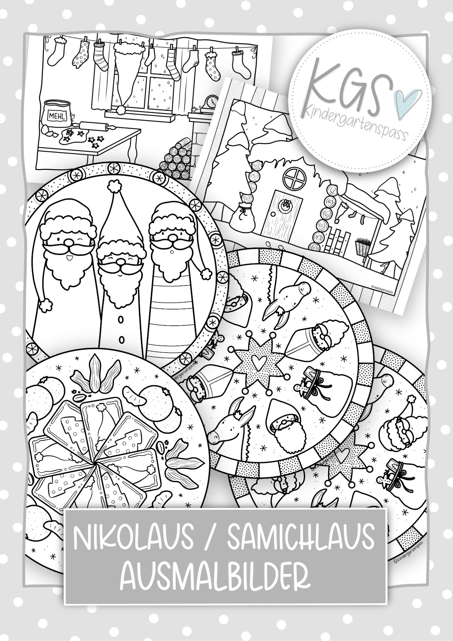 Ausmalbilder Nikolaus / Samichlaus