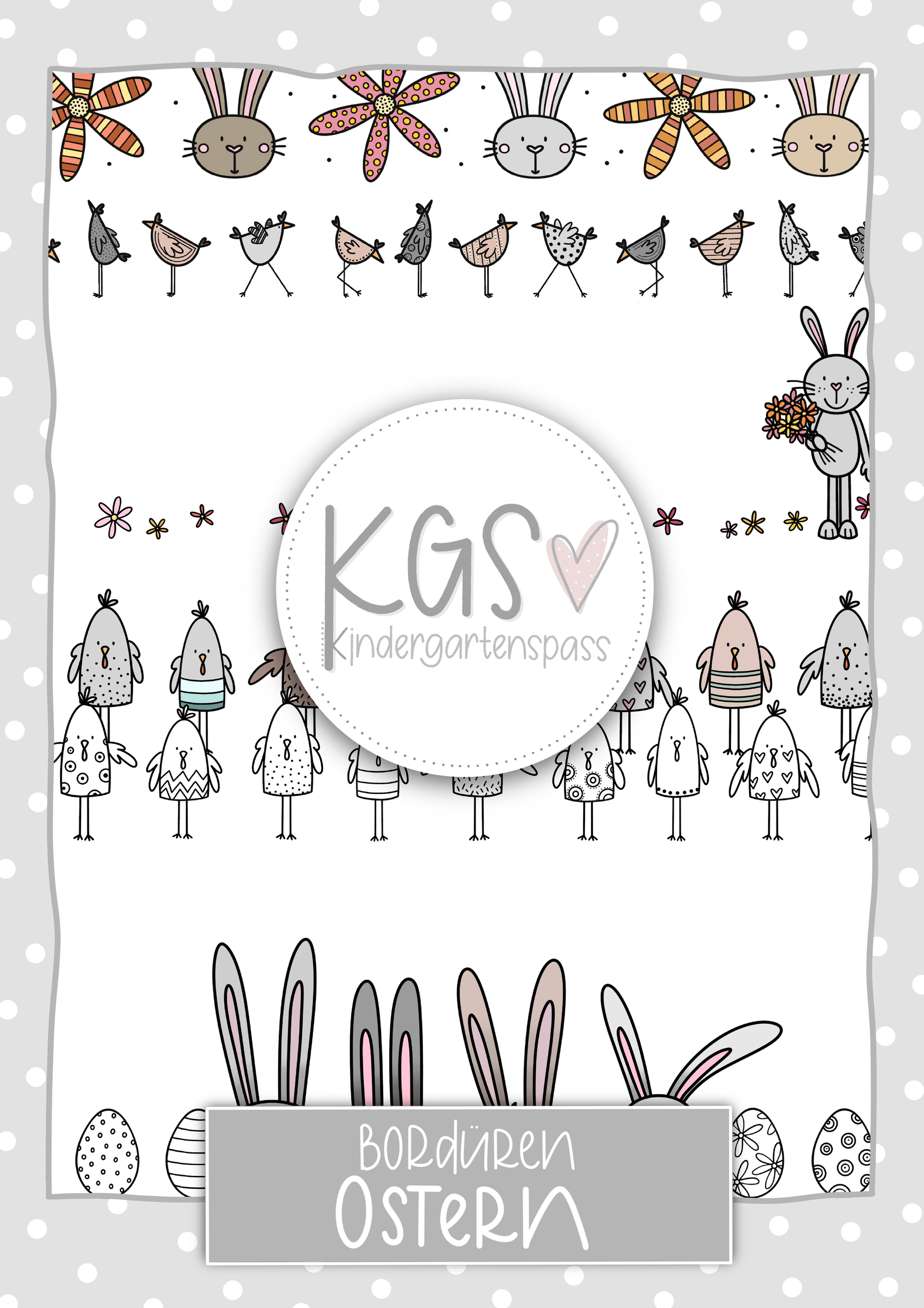 österliche Bordüren bunt und schwarzweiss