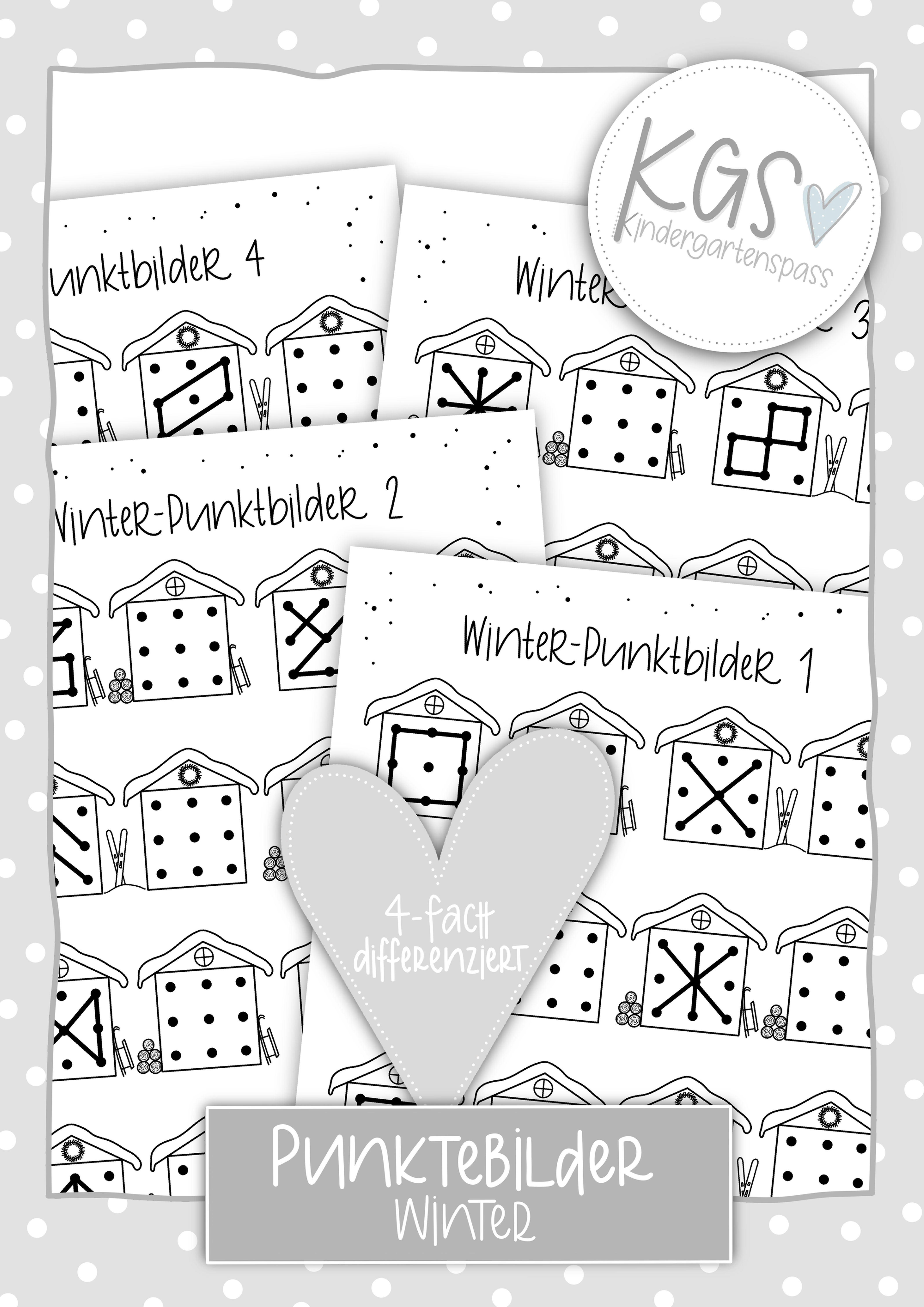 Punktebilder Winter - 4-fach differenziert