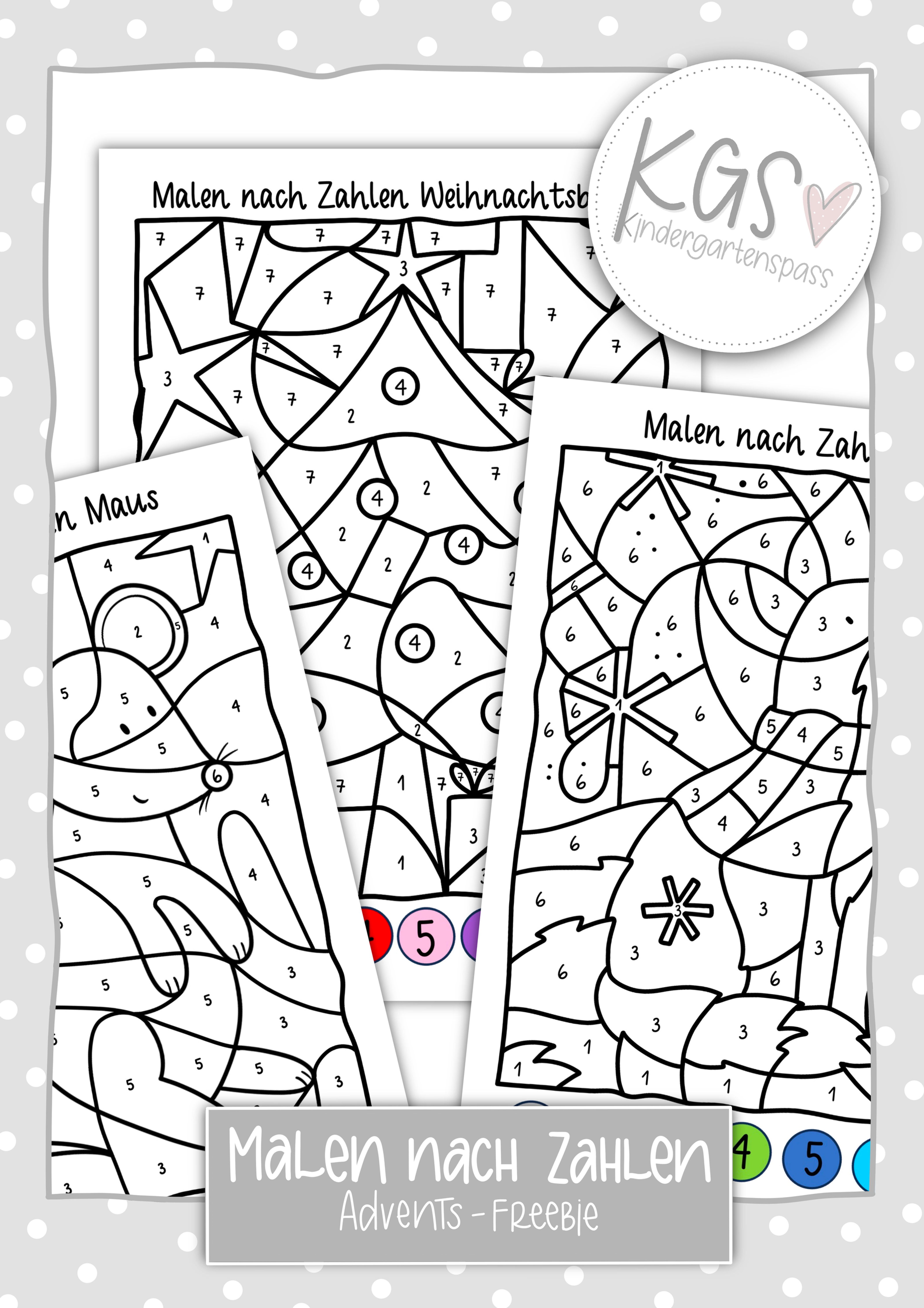 Malen nach Zahlen Adventsfreebie