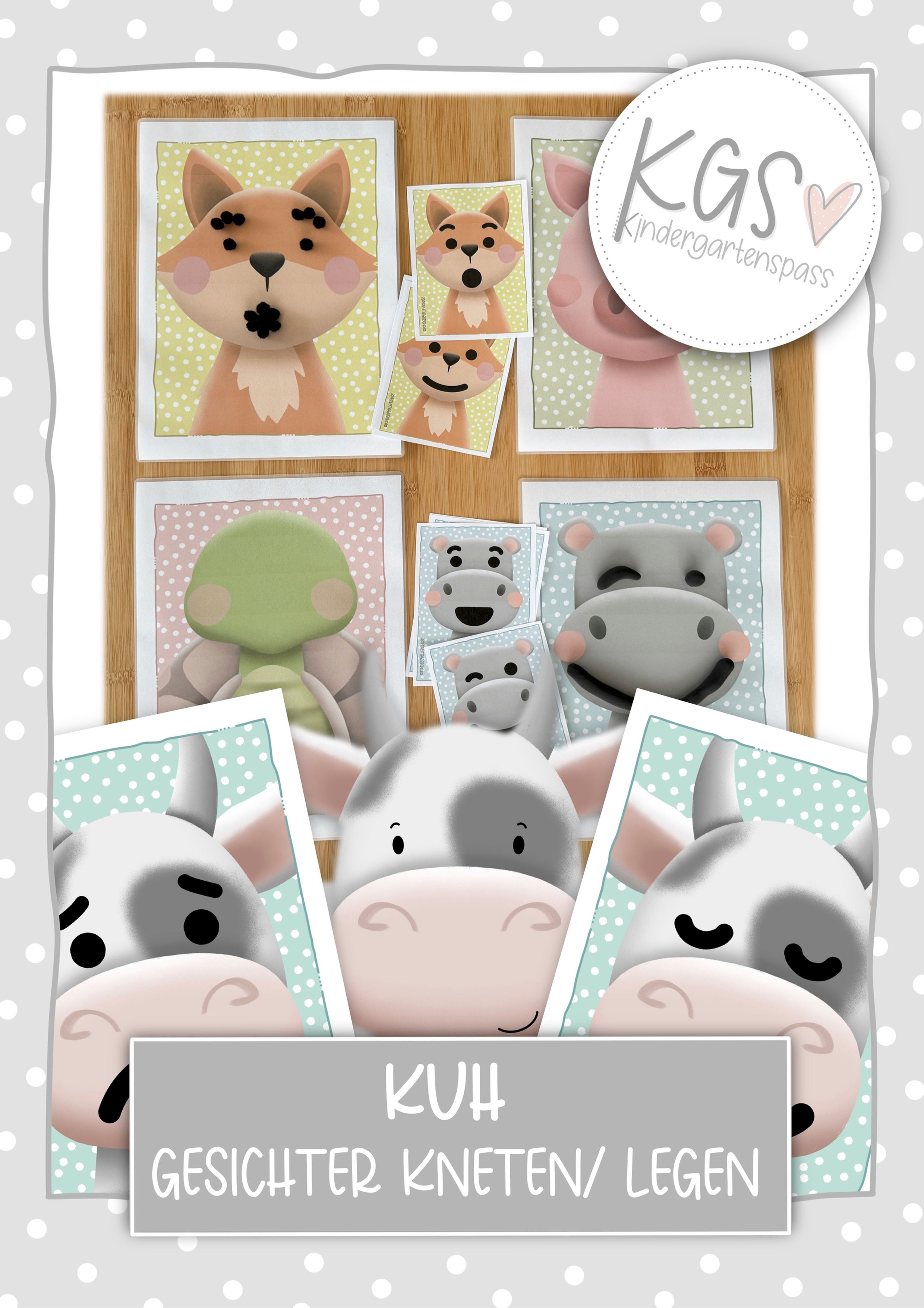 Kuh - Gesichter kneten/ legen (Emotionen/Gefühle)