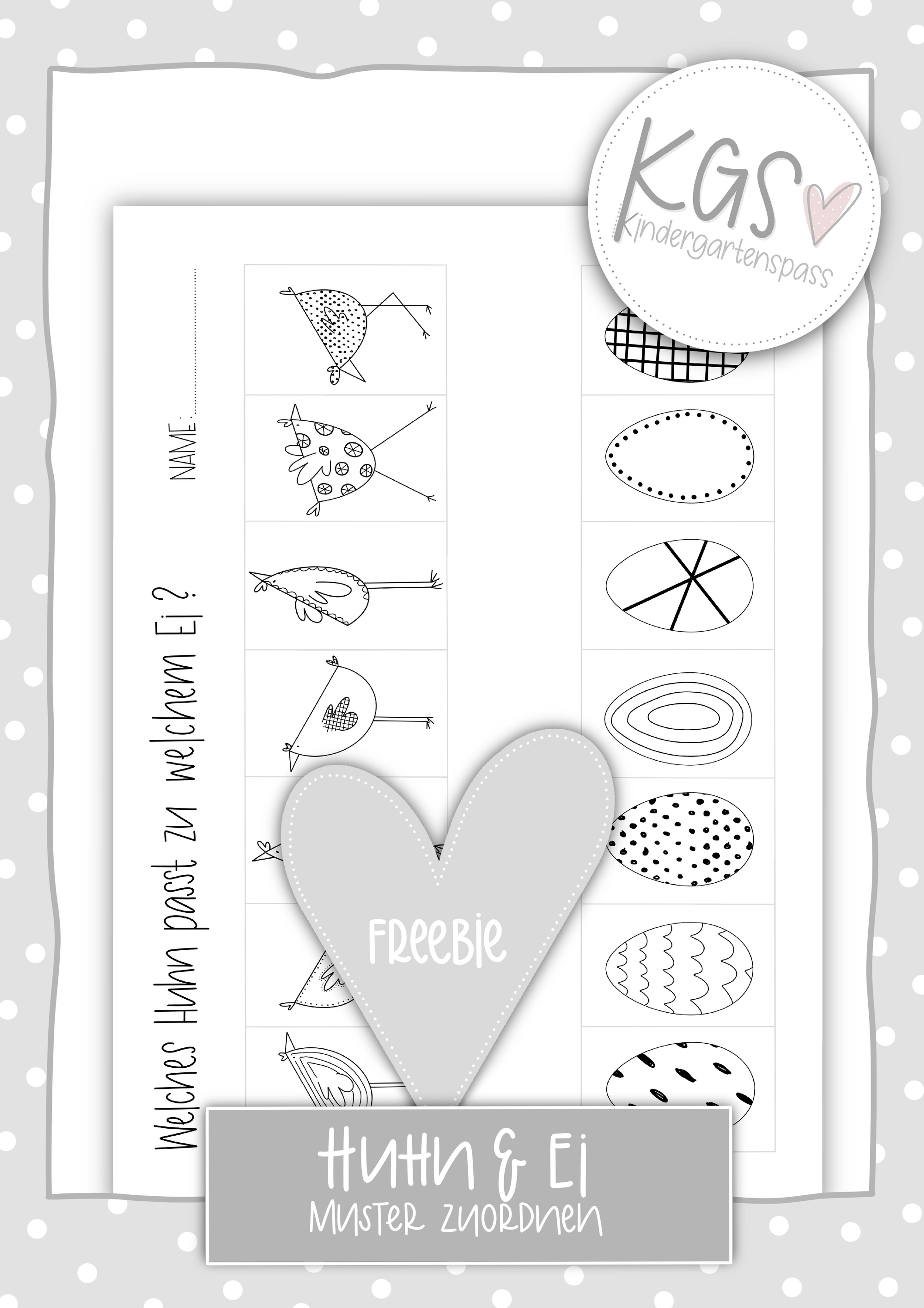 "Huhn und Ei" - Muster zuordnen