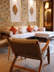 Living area through to master bedroom in Boho Bellissimo Villa, Nyuh Kuning, Ubud, Bali