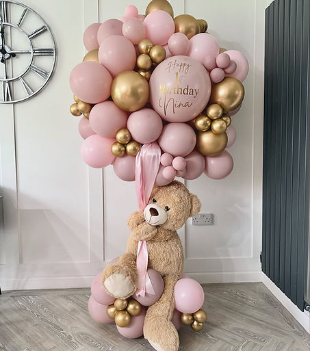 Nina’s 1st Birthday #glasgowballoons #birthdayballoons #firstbirthday #firstbirthdayball