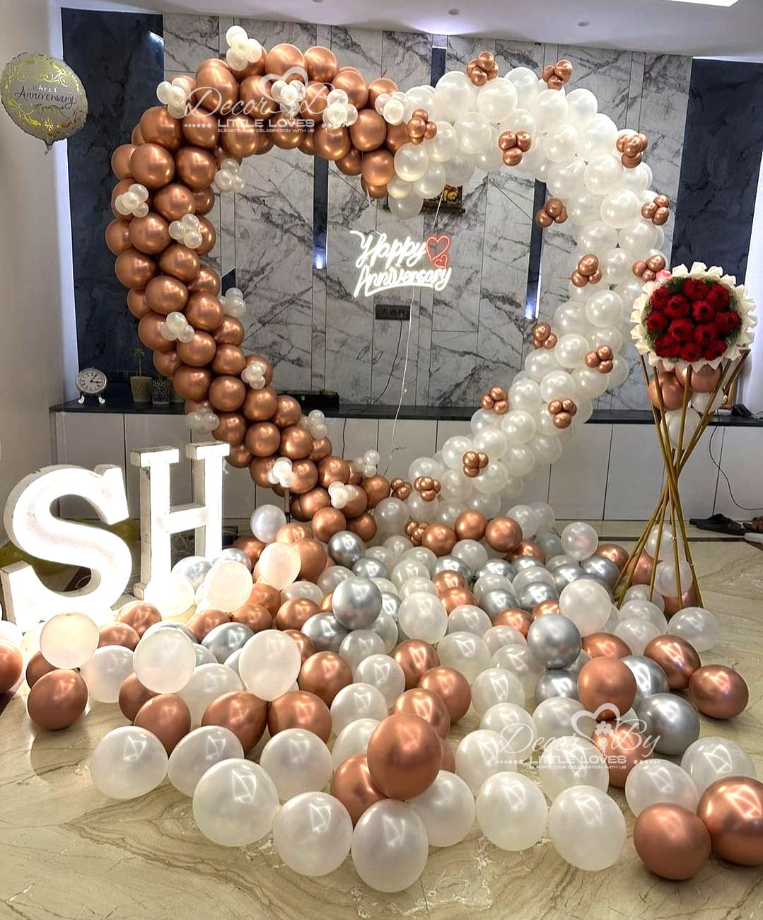 Heart-shaped balloons,