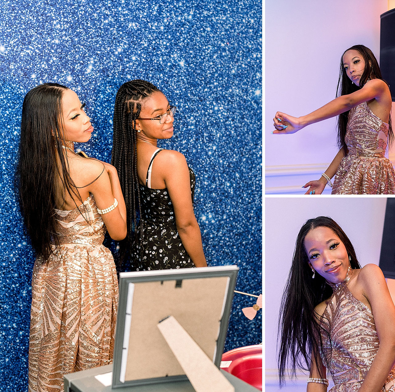 Girls posing at a photobooth in Yonkers NY