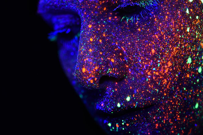 Neon Painted Face