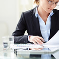 Woman Reviewing Documents