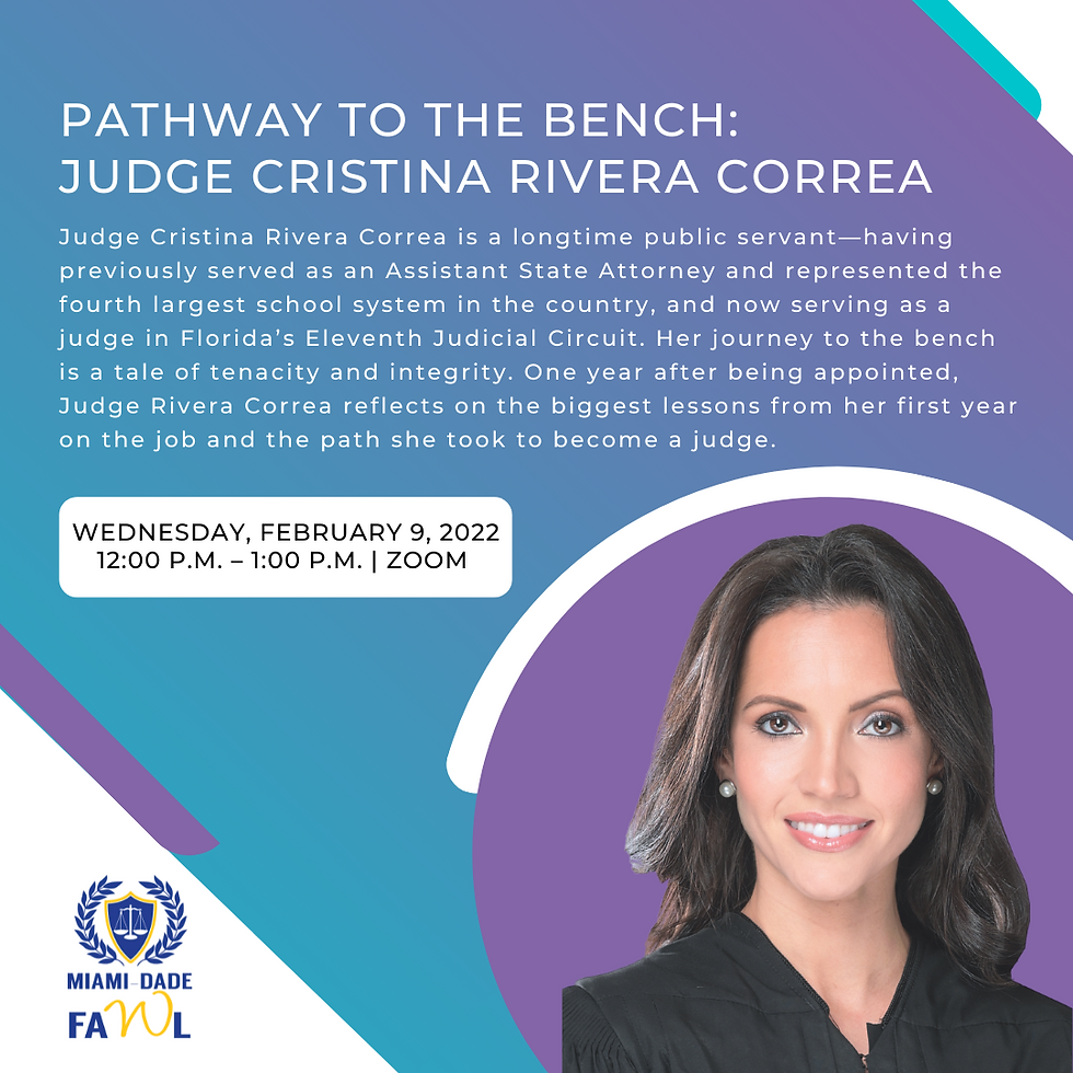 Pathway to the Bench with Judge Cristina Rivera Correa