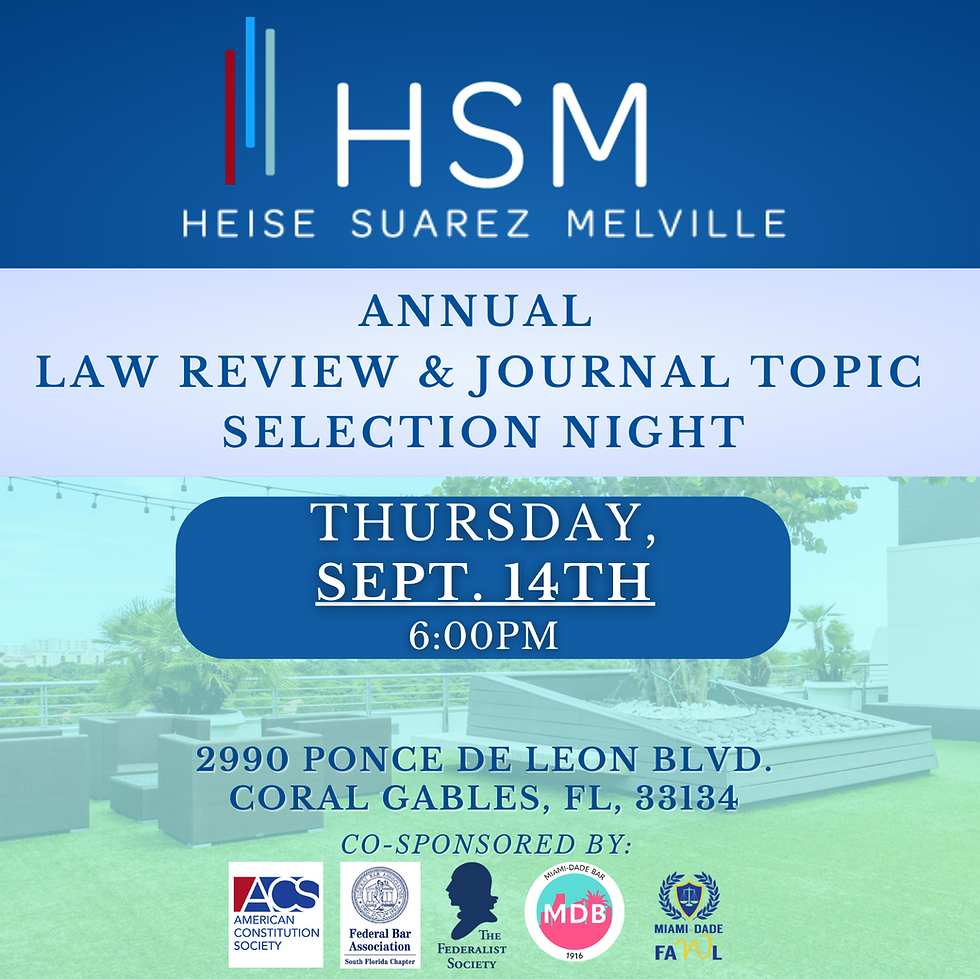 Annual Law Review & Journal Topic Selection Night 