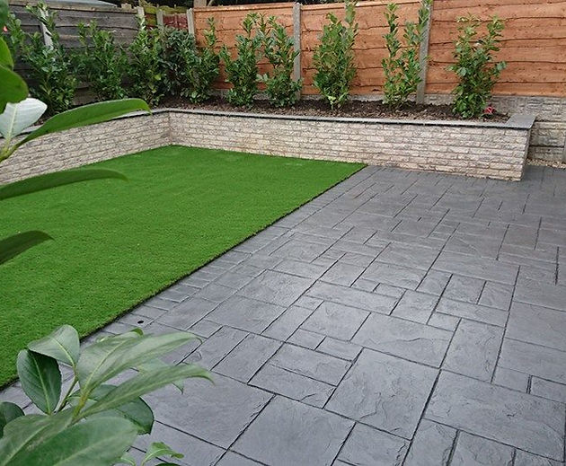 Imprinted concrete, Landscaping and astro turf