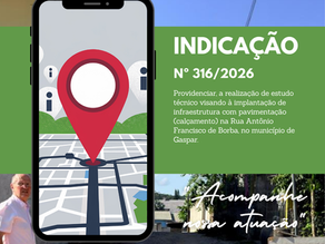 Providenciar, a realização de estudo técnico visando à implantação de infraestrutura com pavimentação (calçamento) na Rua Antônio Francisco de Borba, no município de Gaspar.
