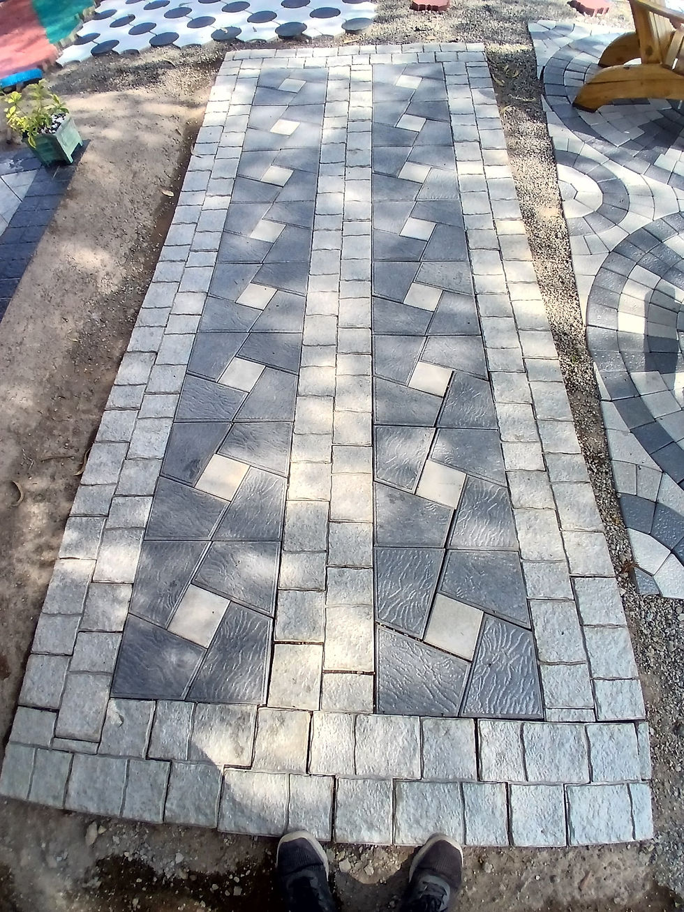 Color concrete 3D cabros for paving outdoor parking