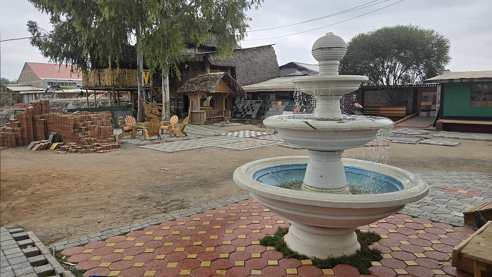 Concrete fountain in Kenya