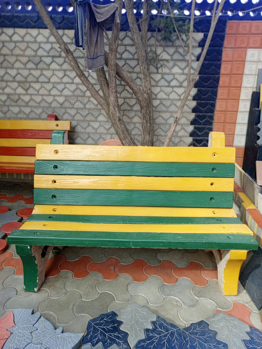 Colorful Concrete Garden bench in kenya