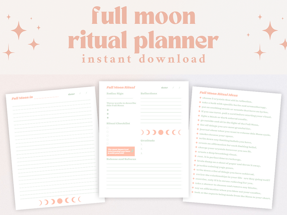 Printable Full Moon Ritual Planner | Aura Moon Co.